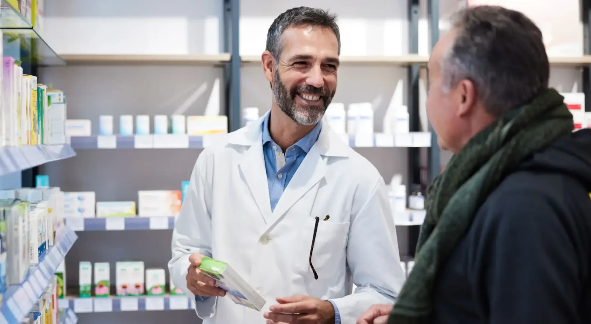 Pharmacist assisting a customer